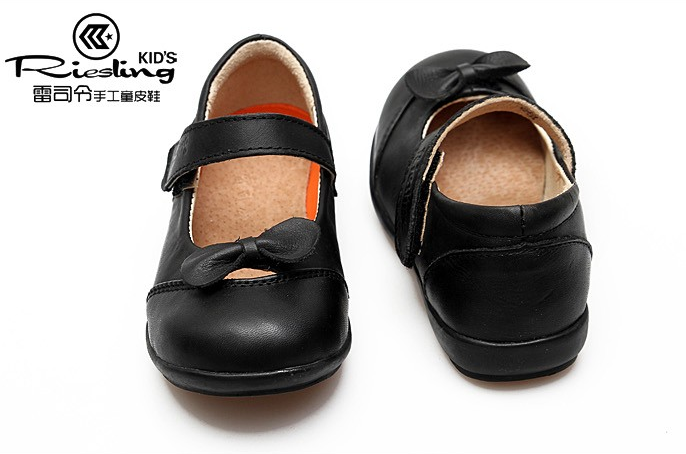 Genuine Leather Black Girl Shoes C307 - Click Image to Close