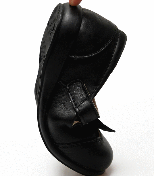 Genuine Leather Black Girl Shoes C307